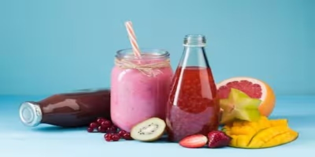A group of fruit and a smoothie AI-generated content may be incorrect.